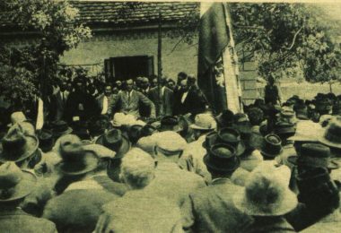 Збор Самосталне демократске странке, Добринци, 1927, извор: Илустровани лист бр.32